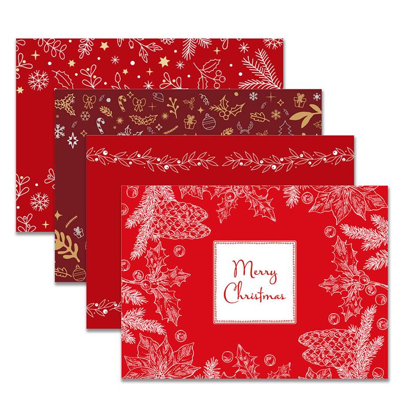 Durable Heat-Resistant Faux Linen Christmas Table Placemat