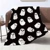 Contemporary Ghost Print Flannel Throw Blanket – Soft Comfortable All-Season Multipurpose Knitted Digital-Print Polyester Blanke