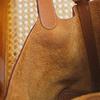 Black Genuine Leather Lychee Pattern Bucket Tote Bag for Women