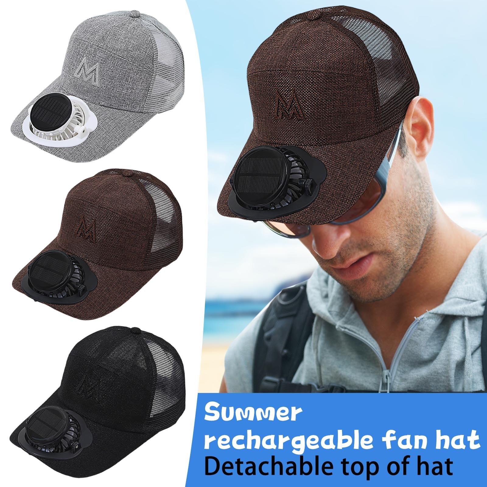 

Solar Charging Fan Hat Sunshade Sun Breathable Cap Outdoor Leisure Construction Work One Size чорний