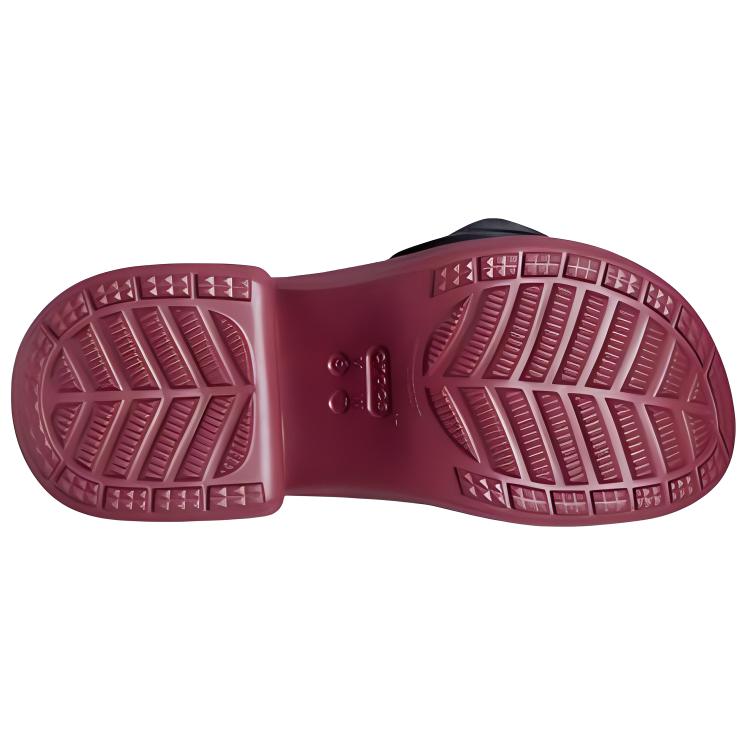 Crocs Fashion Chunky Heeled Sandals 9Cm Women Heels Black Red 210367-6XH