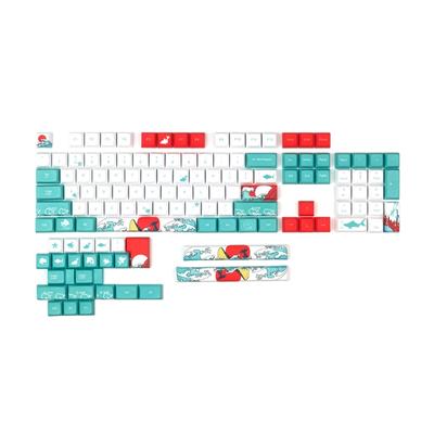 Coral Sea Keycaps Full Set 128 for Key Keycap PBT Sublimation DA Height for Mechanical Keyboard for MX H Keys S