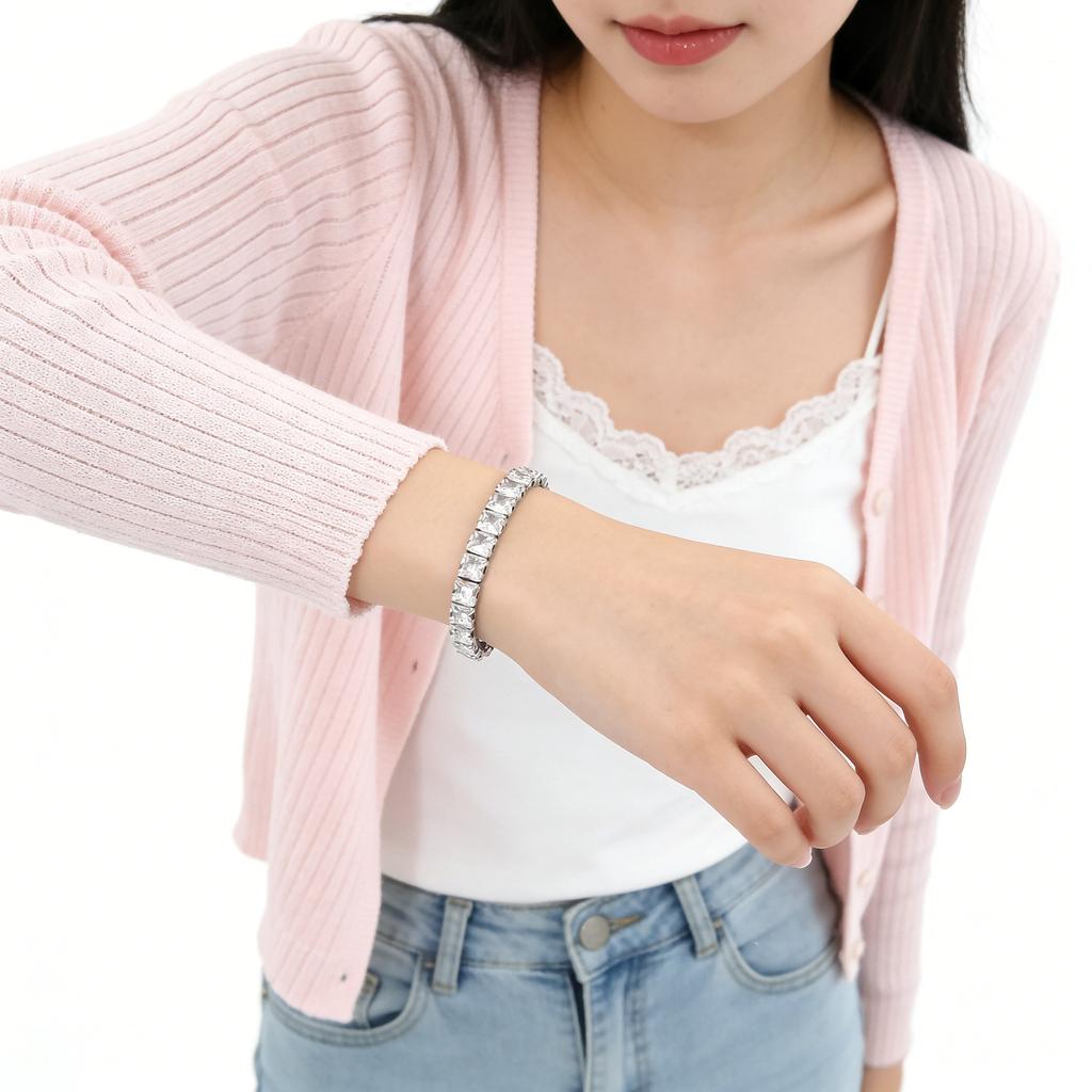 Zircon Tennis Bracelet Women's Square Light Luxury Exquisite Bracelet Gift Jewelry