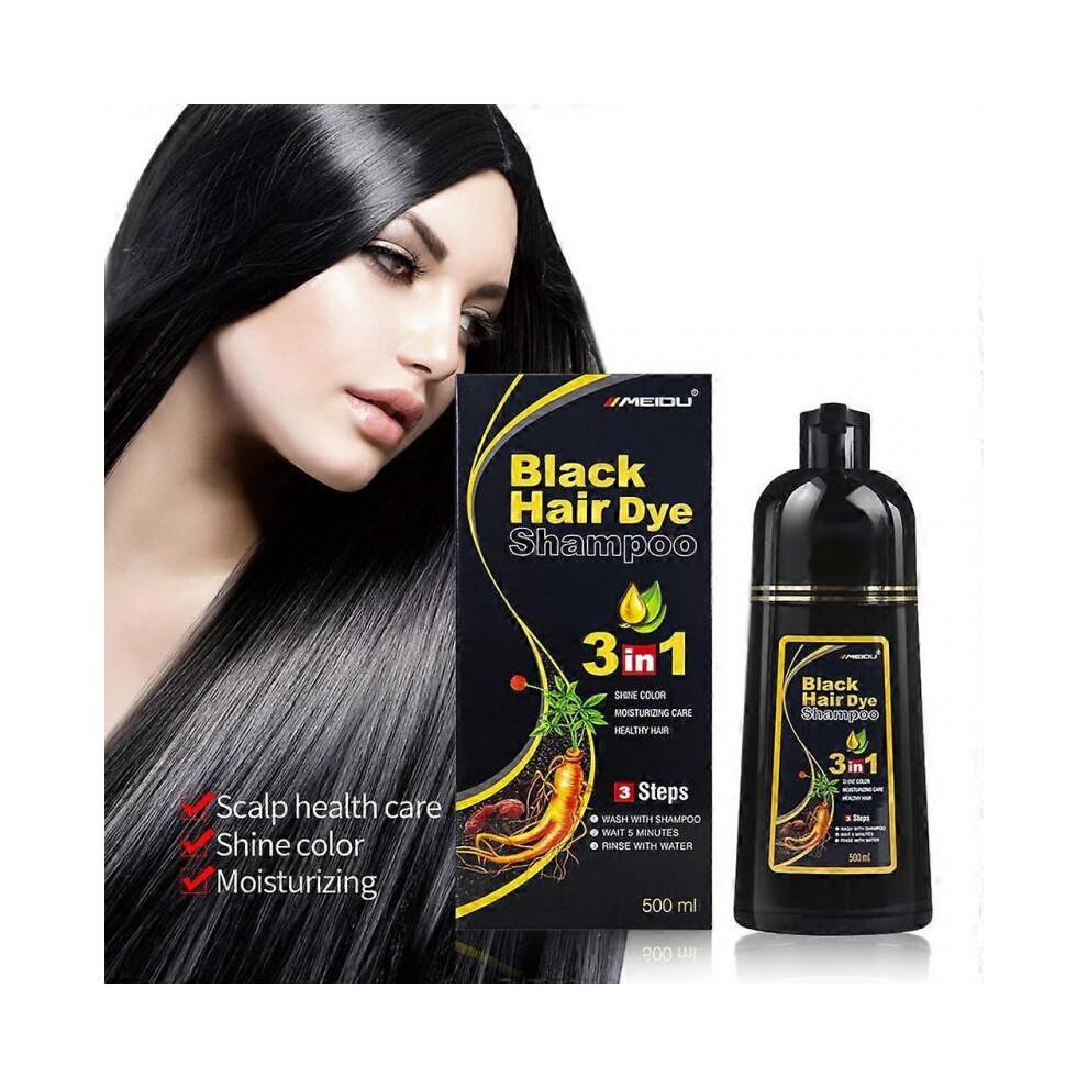 (Nero) Shampoo Tinta per Capelli Shampoo Colorante per Capelli Colora i Capelli in Minuti Lunga Durata 500ml