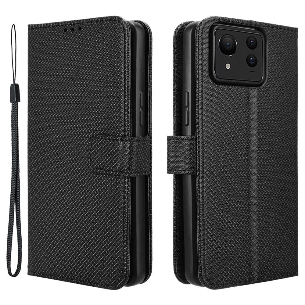 For Asus Zenfone 11 Ultra 5G Wallet Case Diamond Texture PU Leather Flip Phone Cover