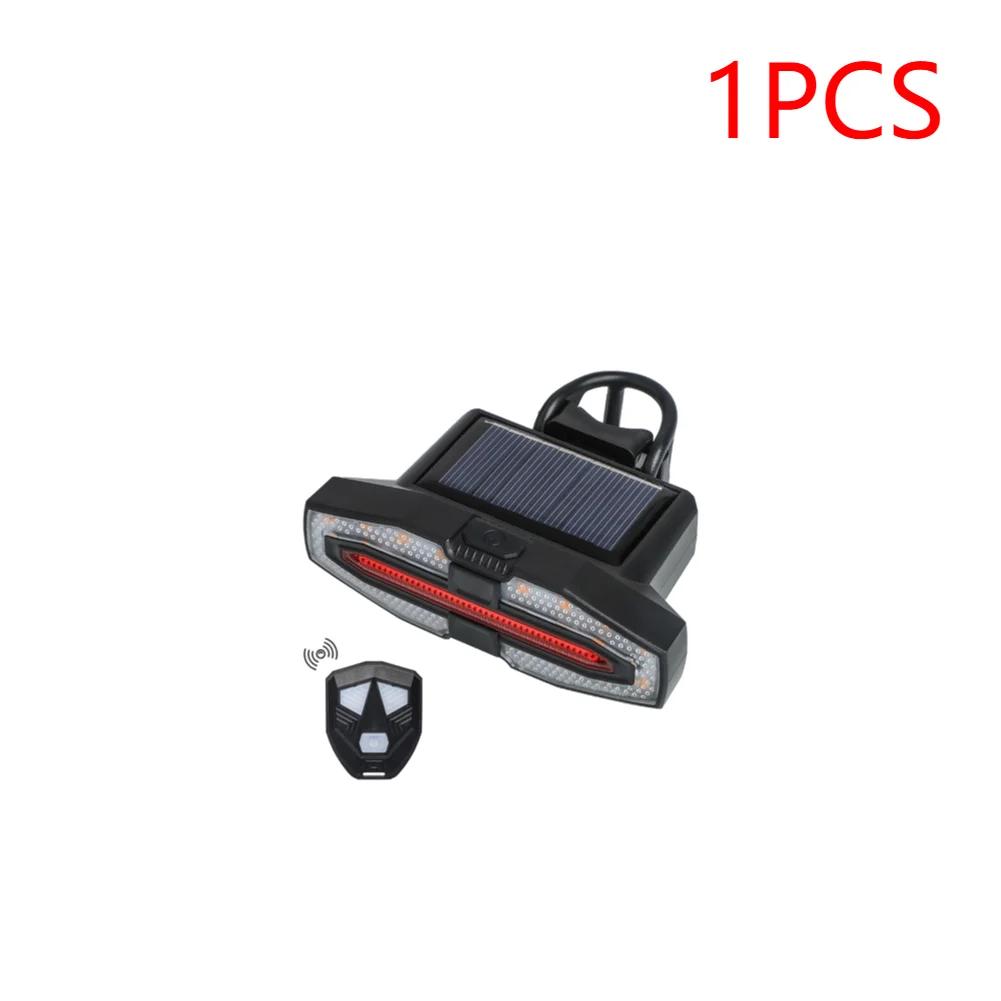Solar LED Bicycle Turn Taillight with Turn Signals Portable Bike Taillight Remote Control Bicycle Rear Light for Night Riding