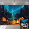 Forest Night Scene Camping Backdrop Adventure Theme Photo Background