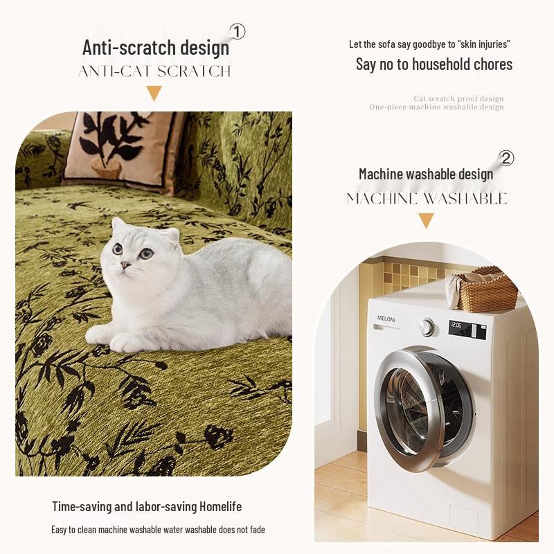 High-End Retro Chenille Sofa Cover 2025 - Anti-Scratch Luxury Cushion