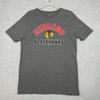 NHL Chicago Blackhawks Shirt L Heathered Gray Spellout Spirit Hockey Graphic Tee Unisex T-Shirt