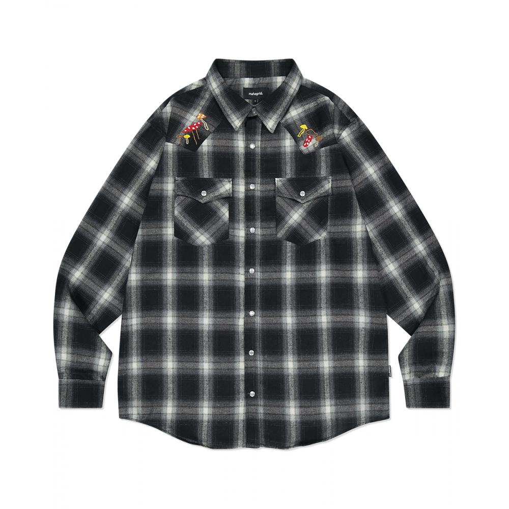 

MAHAGRID MUSHROOM WESTERN SHIRT BLACKMG2DSMJ241A