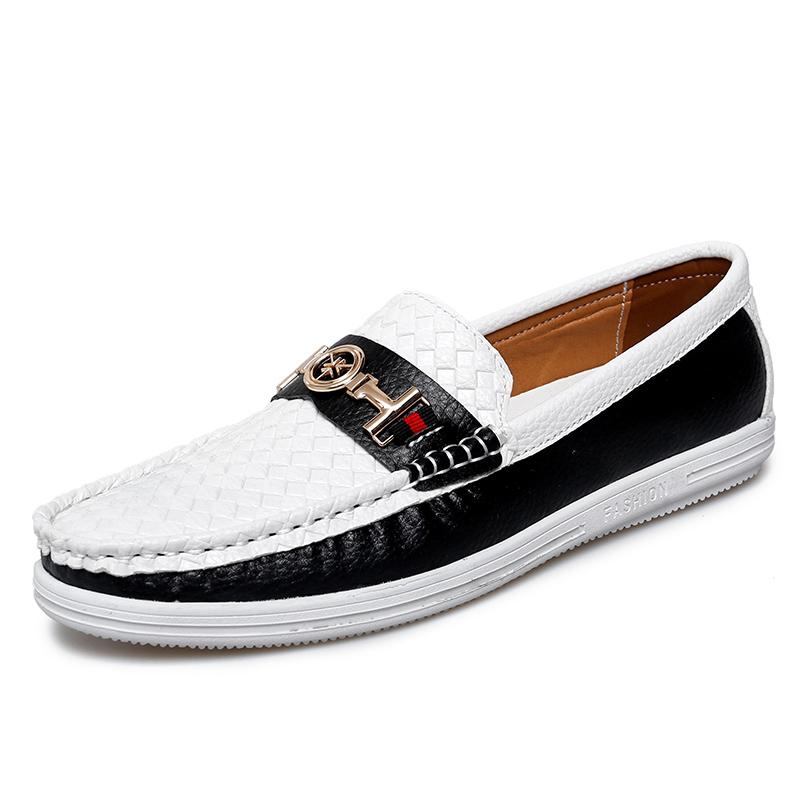 Męskie mokasyny buty do jazdy białe biznesowe biurowe płaskie casualowe wsuwane buty w dużych rozmiarach dla mężczyzn