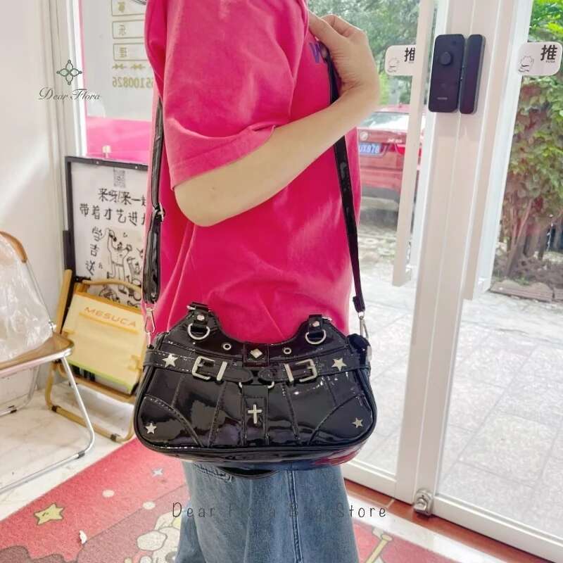 Y2k Fashion Women Shoulder Bag Cute Sweet Ita Bag Lolita Girls Transparent Pocket DIY Display Handbag Fashion Underarm Bag Purse