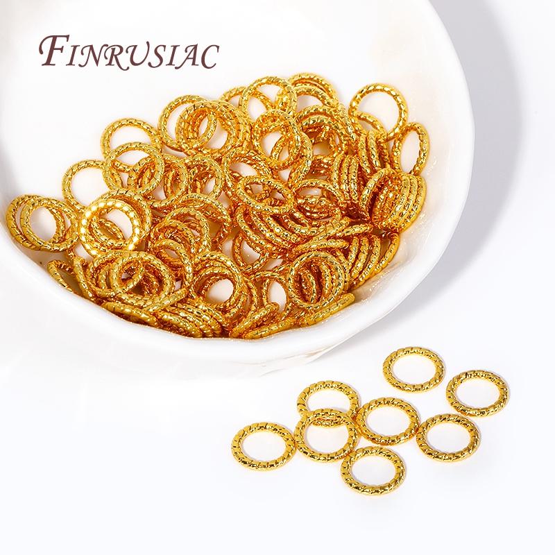 18K Goldplattierte Legierung Metall Runde Verdrehte Geschlossene Ringverbinder Für DIY Schmuckherstellung Zubehör Zubehör