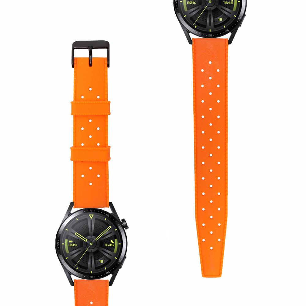 ERBORD Universal Silicone Strap 22mm, Tropic, Orange / Black Buckle