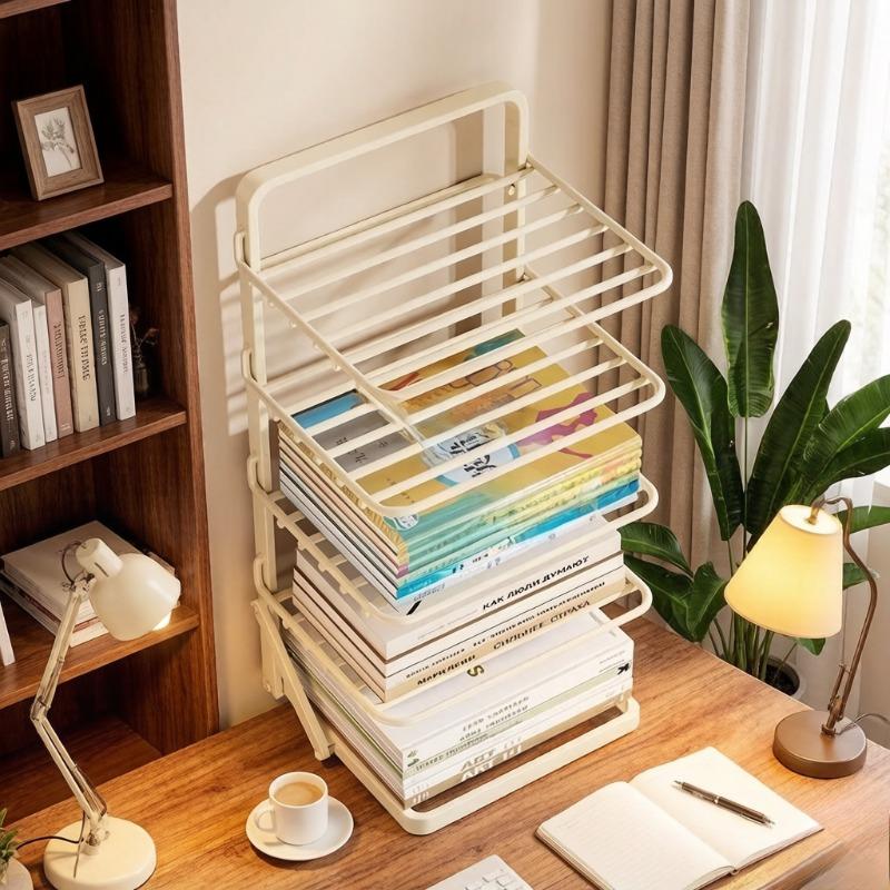 Small Size Desktop Bookshelf, Stable Dual Purpose Book Storage Rack, Simple Tabletop Organizer for Student Study Desk