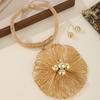 Handmade Aluminum Flower Statement Necklace Earrings Jewelry Set Women Party Accessories