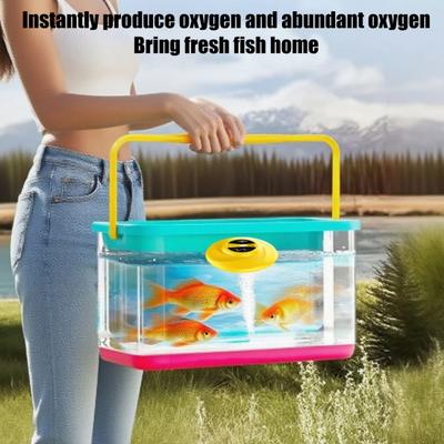 Floating Bait Bucket Aerator Waterproof Oxygen Pump Aerator Portable Magnetic Charging Quiet Bubbler for Fish Tank Fishing Live Bait Bucket