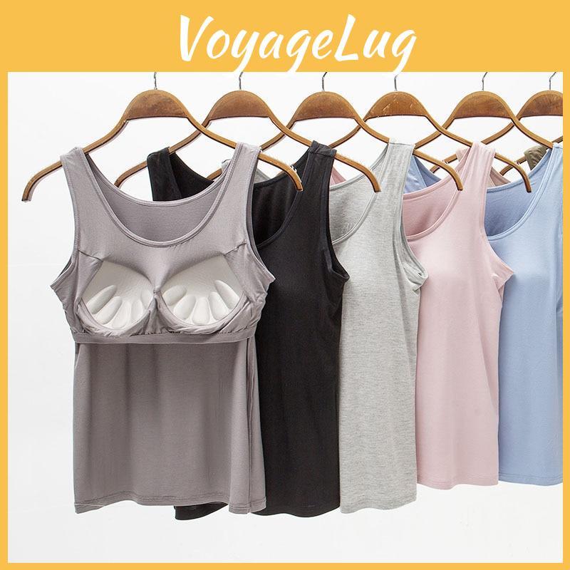 Fivefinger 2024new Modal Summer With Cup Chest Pad Camisole Ladies Multicolor Large Size Wide Shoulder Strap Women Lingerie Top