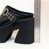 Designer Roman Platform Belt Buckle Women Slippers Fashion Thick Bottom Square High Heels Party Dress Female Shoes
