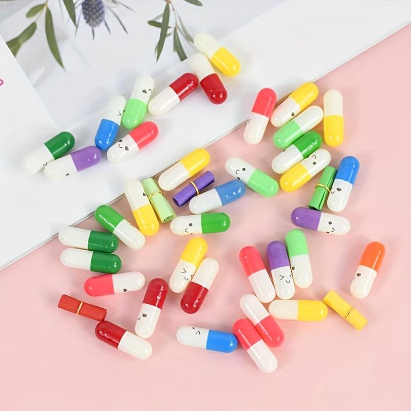 

105pcs Transparent Message Capsules with Colorful Caps Plastic Paper Mini Wish Note Bottles for Wedding, Birthday, Party Favors Gifts, Greeting Cards