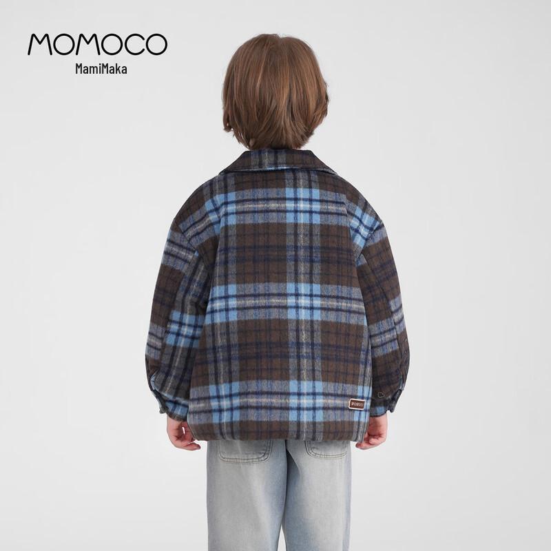 MOMOCO Boys' 2025 Winter Trendy Plaid Jacket
