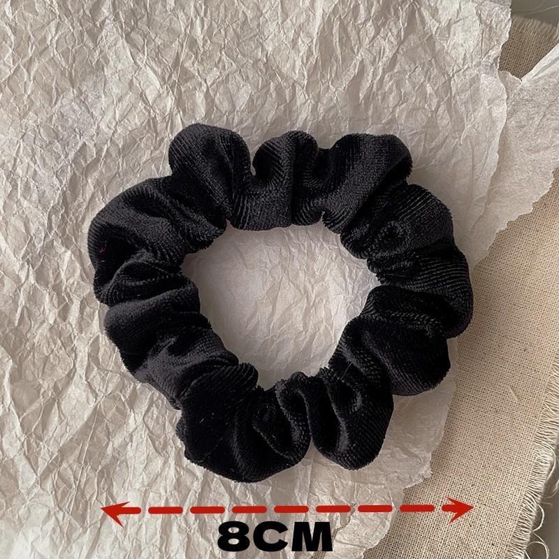 French Retro Golden Velvet Large Intestine Hair Band Solid Color Ball Head Headband Rubber Band Velvet Hair Accessories Women