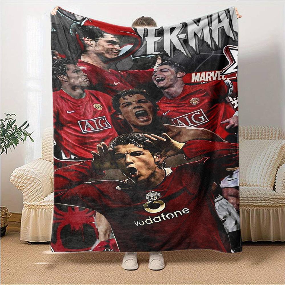 Football Celebration Moment printed flannel breathable and warm blanket, a stylish home gift, suitable for home, office and bedspread use. 0713a6