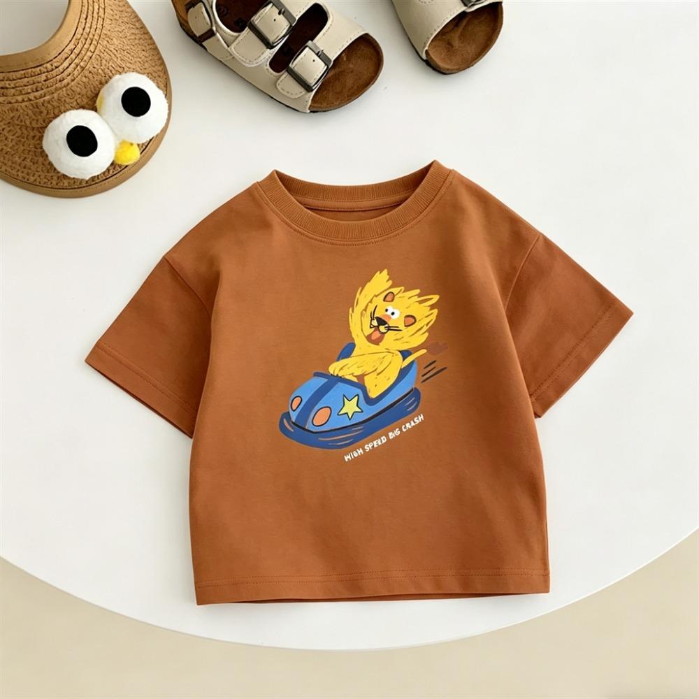 Printed Tshirt Summer Clothes Trendy Crewneck Tees For 1 2 3 4 5 6Years Child Loose Casual Clothing New Design Fashion Wear