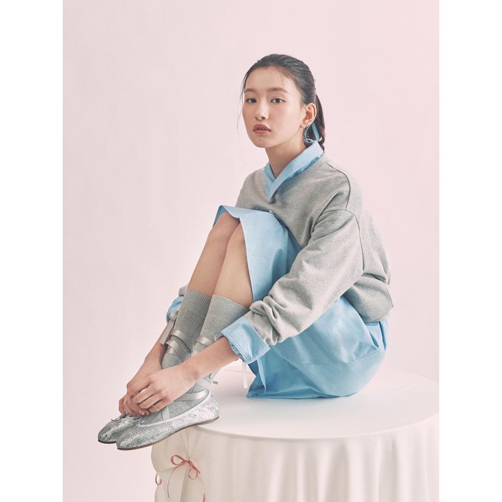 Binpolleidiseu [B. My] Voluminous Sleeve Medium Length Dress Sky Blue (Bf5271N01Q)