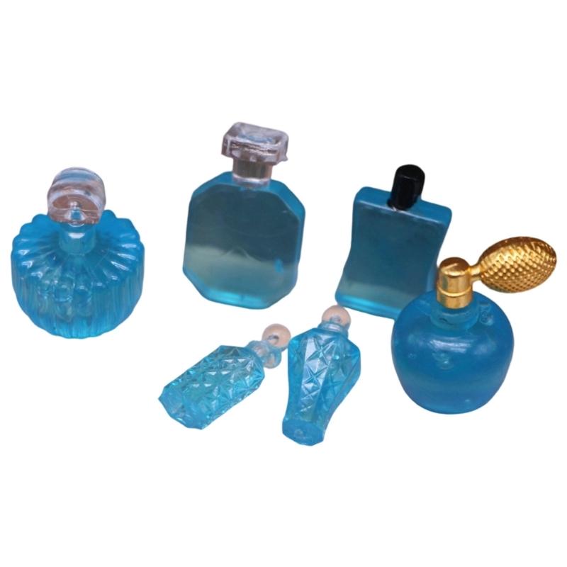 

12PCS Realistic Resin Perfume Decorations Doll House Miniatures Safe Educational Pretend Play Childrens Birthday Gift синій
