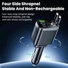 Retractable Car Charger 5 in 1 Fast Charging with with USB C Lightning Cable Roof Starlight Car Charger Adapter Compatible