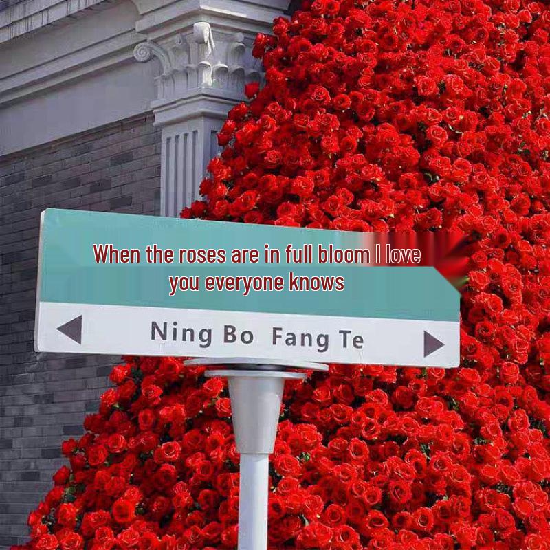 Red Rose Waterfall Flower Wall - Artificial Floral Arrangement for Weddings and Events