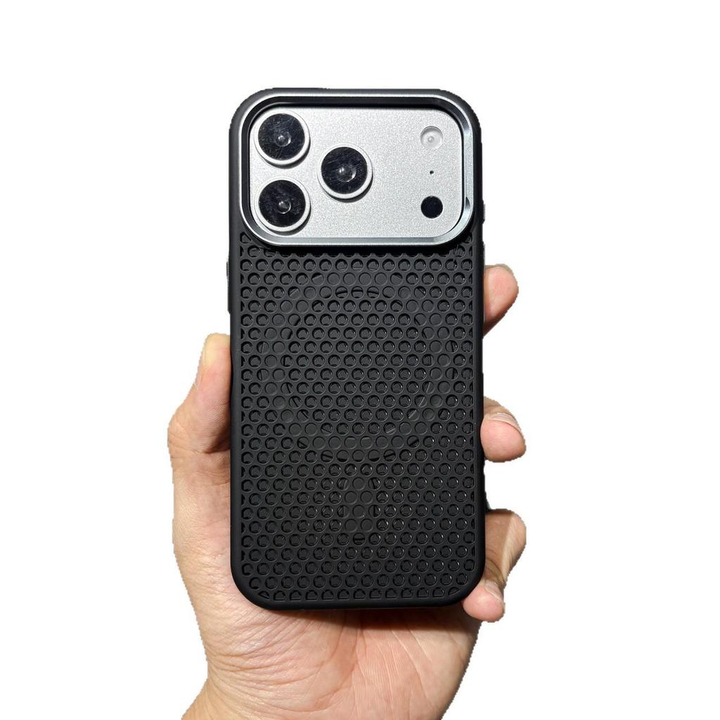 Apple 17 Heat Dissipation Magnetic Case for iPhone Pro Max: Ultra-thin, Honeycomb Design, Large Hole, Hard Shell for iPhone 13/14/15/16 Pro.