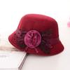 Women Retro Floral Bowler Hat Solid Color Cap for Party Prom Outdoor Travel