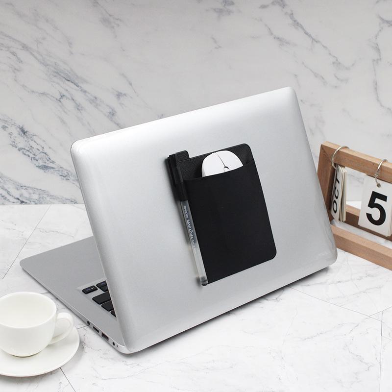 Multi-Pocket Adhesive Notebook Storage Bag for MacBook and Leica Mouse