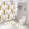 3D Christmas Elk Bathroom Curtain Merry Christmas Shower Curtains Xmas Decor Anti-Slip Carpet Bath Mats Rugs Toilet Lid Cover