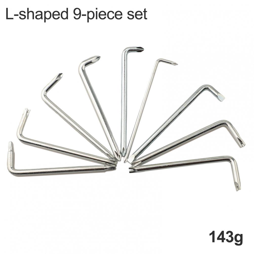 Compact Size 9pcs Screwdriver Set L-Shaped Screwdriver Narrow Space Screwdriver