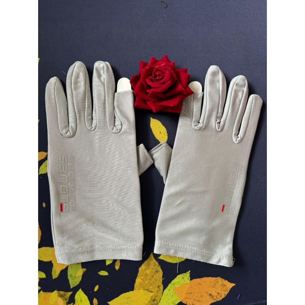 Men's and Women's Sunscreen, Driving, Fishing, Riding, Ice Silk Dew Finger High Elastic Gloves