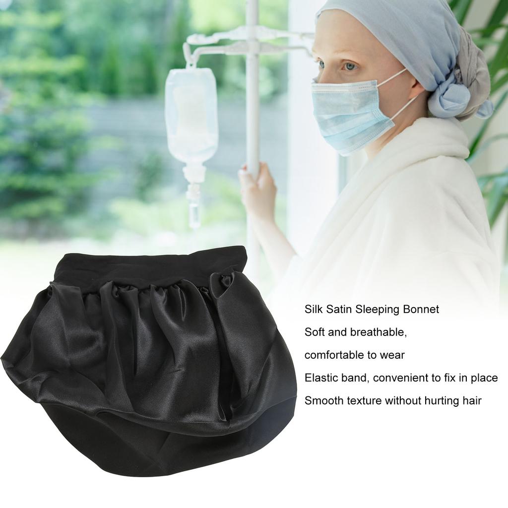 Silk Hair Bonnet Hair Cap Silk Fabric Wide Band Satin Bonnet Breathable Headband Bonnets Wide Band Satin Bonnets