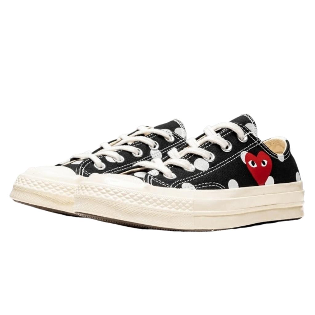 Converse Comme des Garçons Low Noir à pois
