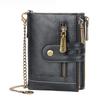 Men's Luxury PU Leather Wallet - Short Chain Design Card Holder, Classic Retro Purse ( Brand)