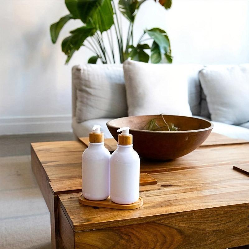 JJTZ Bamboo Oval Tray Taca do przechowywania w toalecie, organizery na blaty w salonie na drobne rzeczy