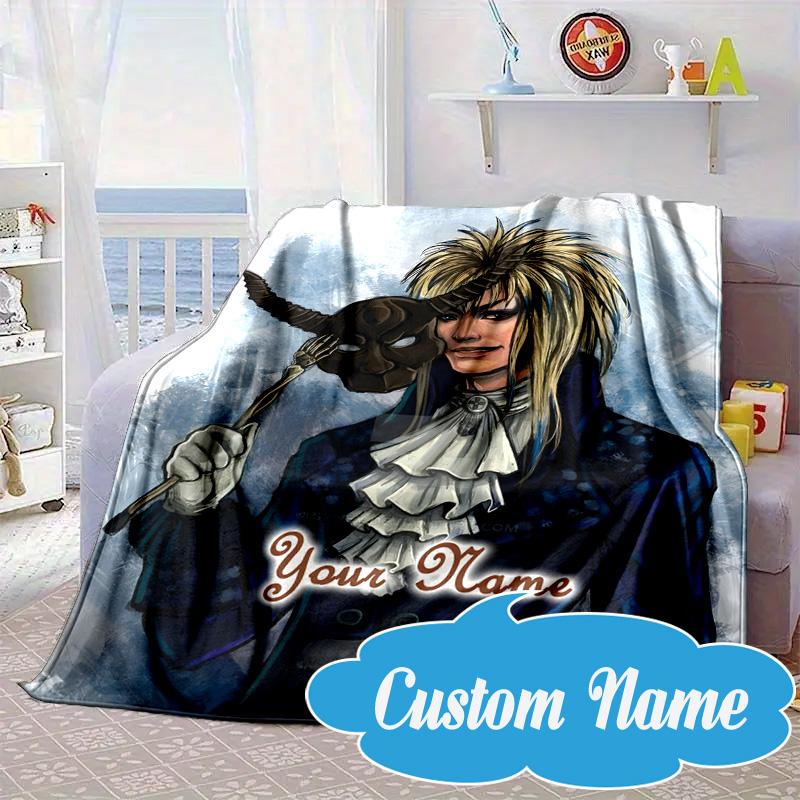 Custom Name Labyrinth Journey Blanket bed sofa Blanket Flannel Blanket for Camping, Hiking, Picnic Essentials,gift for Fan family