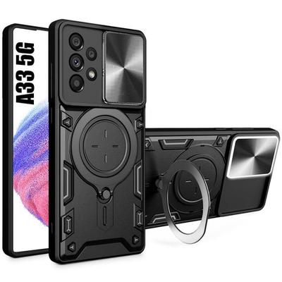 Protective Case - Booling - for Samsung Galaxy A35 5G - Shockproof - Rotating Stand - Black