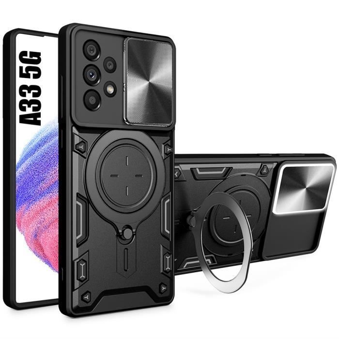 Coque de protection - samsung - galaxy a35 5g - antichoc - support rotatif - noir