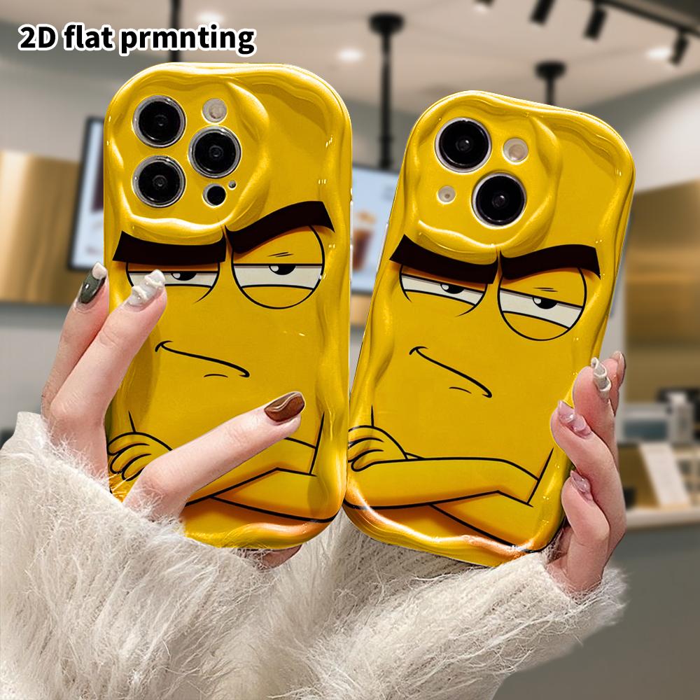 Phone Case: 2D Flat Design Suitable for iPhone 18 17 16 15 14 13 Pro Protective Case, Not Bothered by Crossed Arms Face, Perfect Christmas and Hallowe