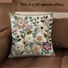 2D Vintage Embroidered Style Floral Throw Pillow Covers Pattern Cushion Cover Suitable For Sofa Bedroom Car Pillow Cover
