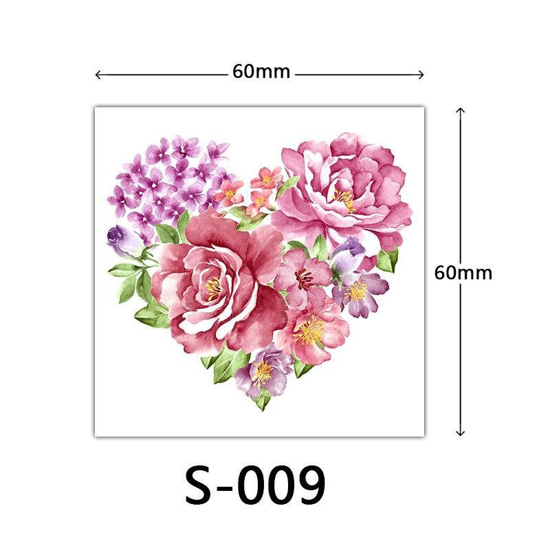 Small Flower Tattoo Sticker Female 3D Color Tattoo Sticker Rose Lotus Butterfly Flower Tattoo