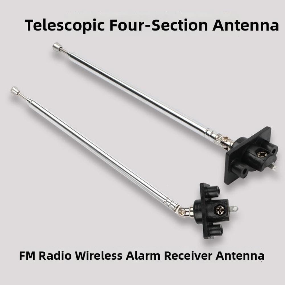Telescopic Antenna for FM Radio Wireless Alarm Receiver with 4 Section Extension Mechanism and 360 Degree Adjustable Swivel Base