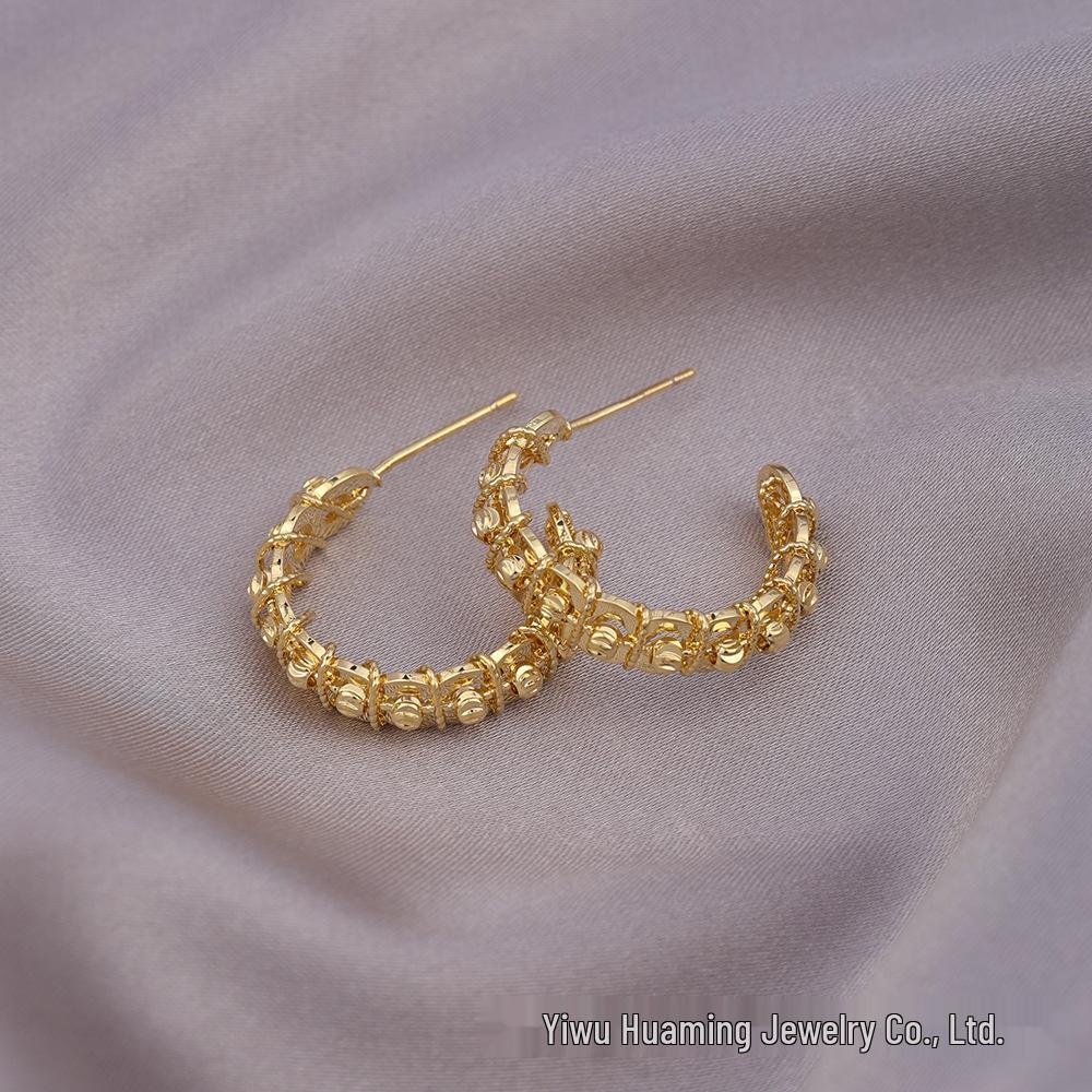European American Style Luxury Stud Earrings: Elegant Cross-border Niche Hoops, Versatile Celebrity-inspired Accessories